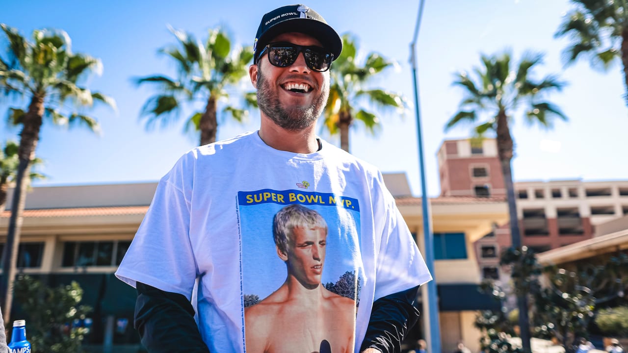 Matthew Stafford rocks a shirt with throwback photo of Cooper Kupp