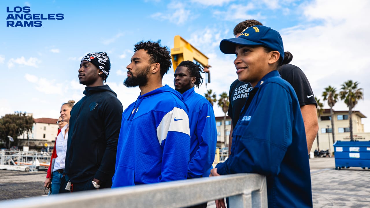 Rams rookies tour & distribute care packages at U.S. Coast Guard Los