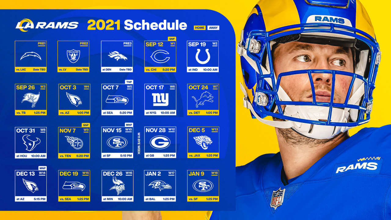 La Rams Schedule 2022 Printable 2021 Los Angeles Rams Schedule: Complete Schedule, Tickets And Match-Up  Information For 2021 Season