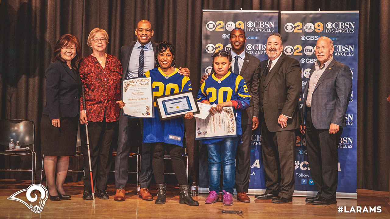 Rams & CBS2/KCAL9 visit Alfred B. Nobel Charter to recognize LAUSD