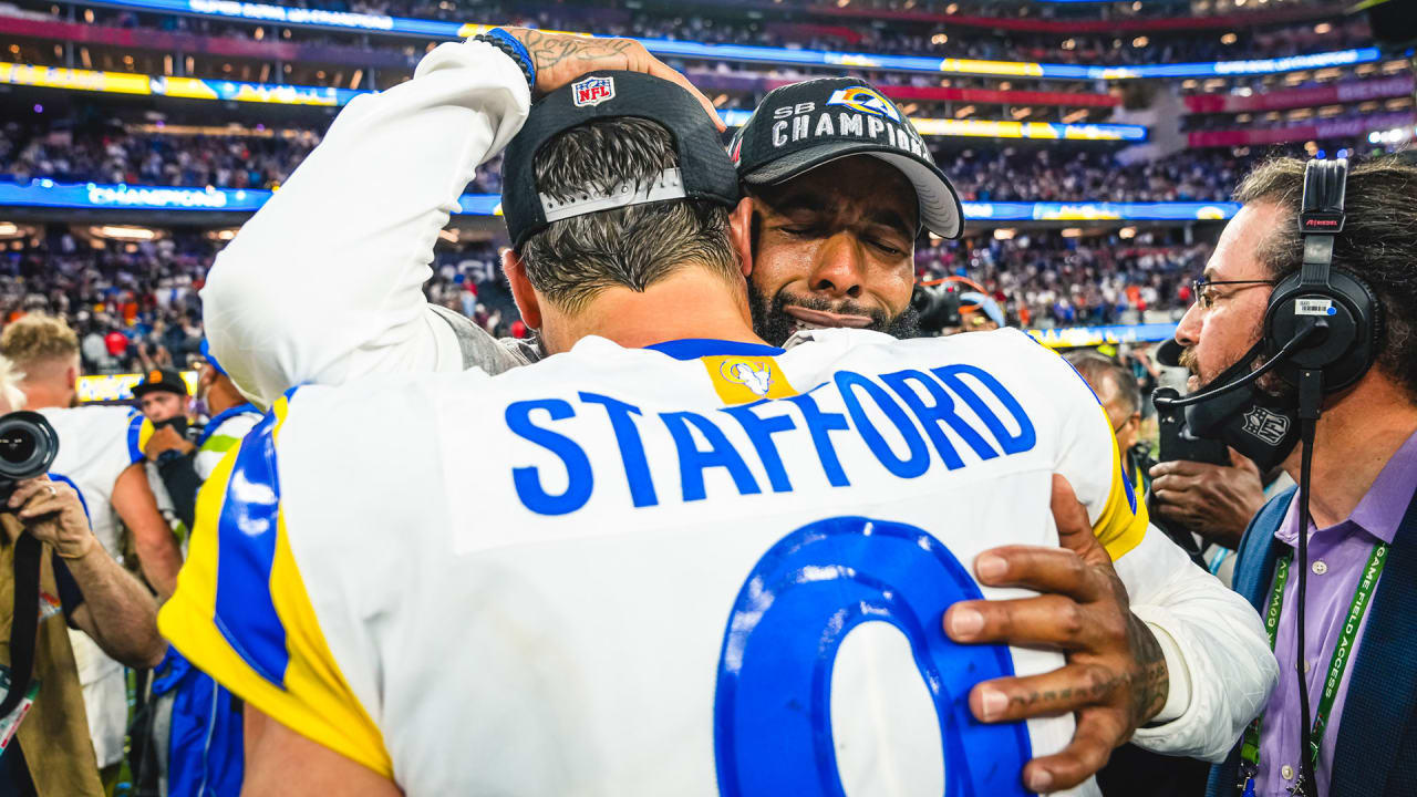 Rams' Odell Beckham Jr. emotional as team wins Super Bowl