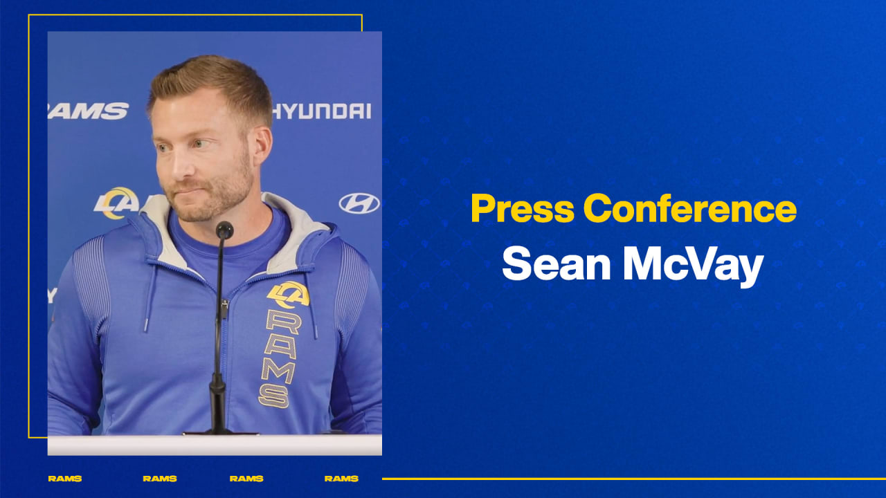 Inglewood, United States. 12th Sep, 2021. Rams Head Coach Sean McVay (L)  talks with quarterback Matthew Stafford during second quarter of game  against the Chicago Bears at SoFi Stadium on Sunday, September