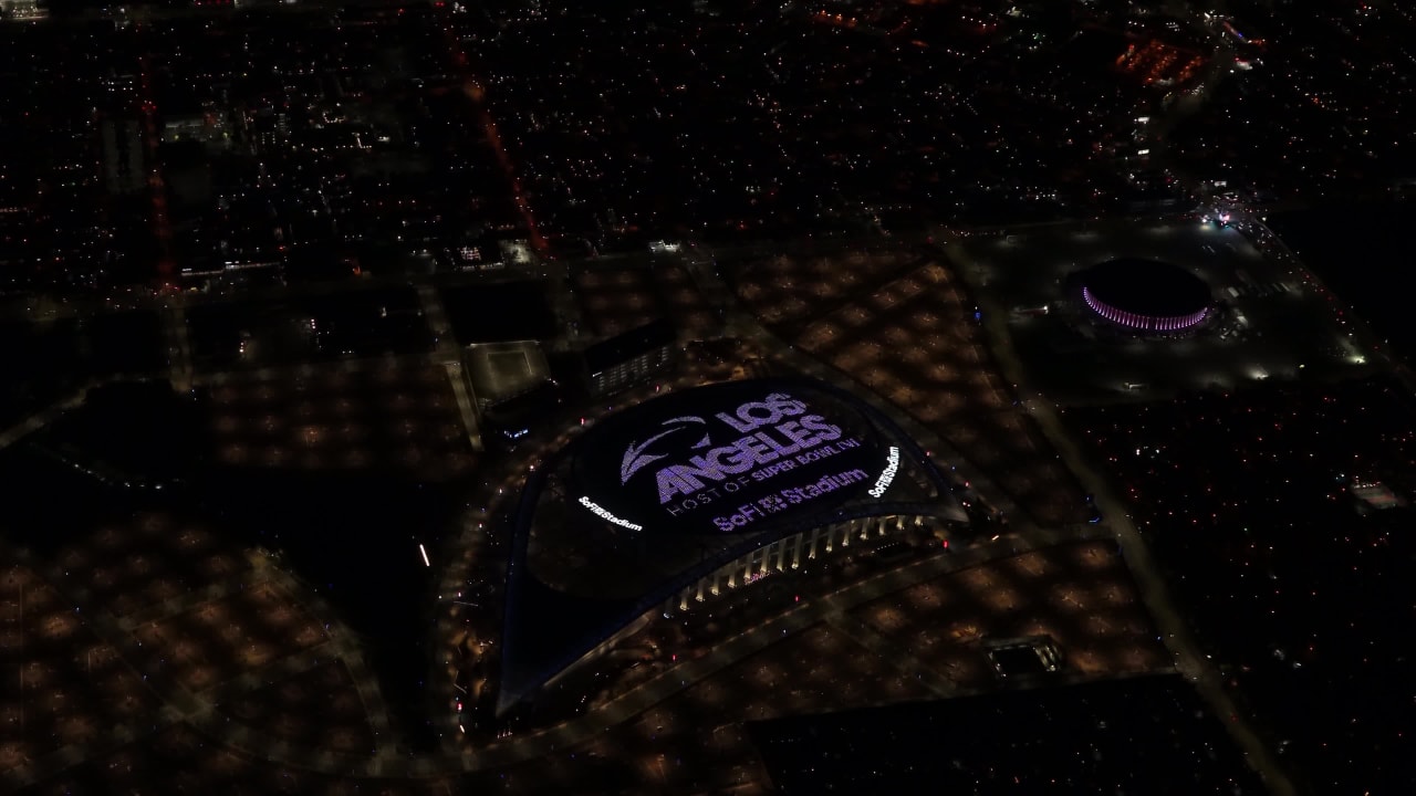 LA Super Bowl Host Committee unveils logo on SoFi Stadium's roof