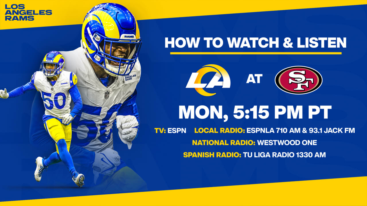 How to watch Rams at 49ers on November 15, 2021