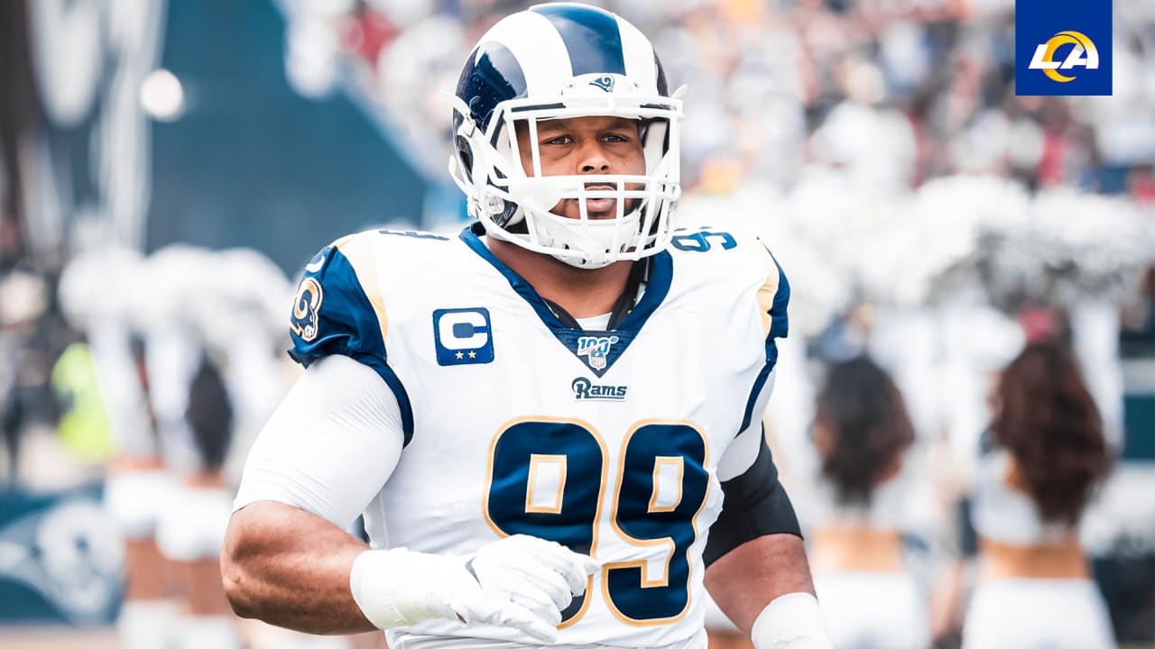 October 21, 2018: Los Angeles Rams defensive tackle Aaron Donald (99) in  action during the NFL football game between the Los Angeles Rams and the  San Francisco 49ers at Levi's Stadium in