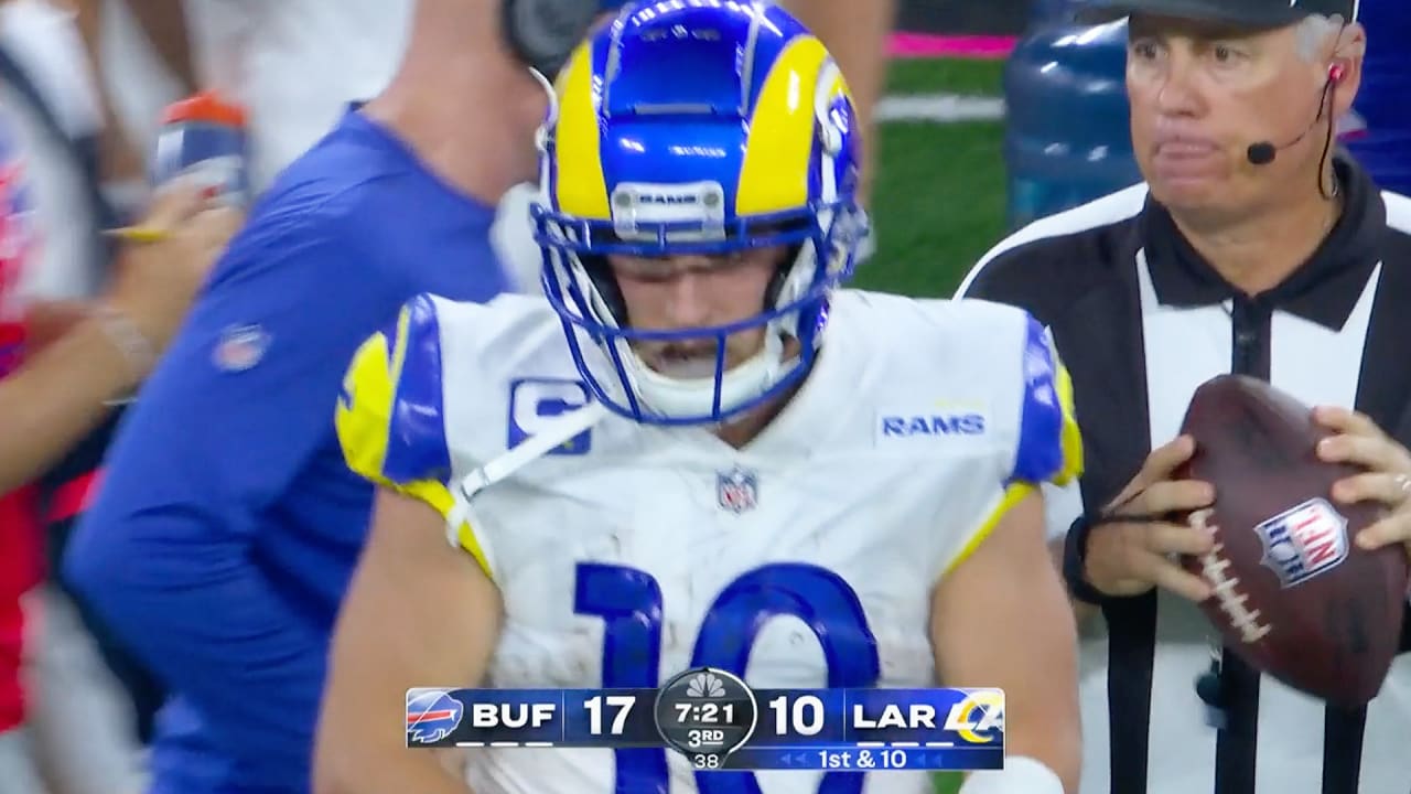 Los Angeles Rams quarterback Matthew Stafford connects with wide receiver  Cooper Kupp