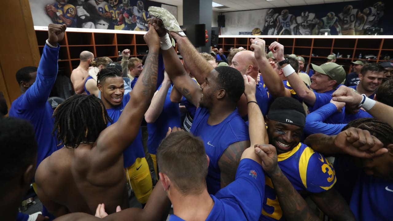 Rams celebrate Super Bowl berth in locker room, on Twitter