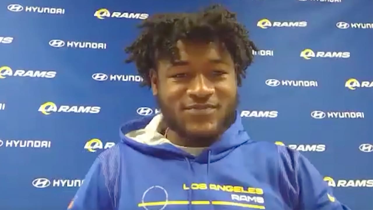 Rams linebacker Ernest Jones on being introduced as a starter for the ...