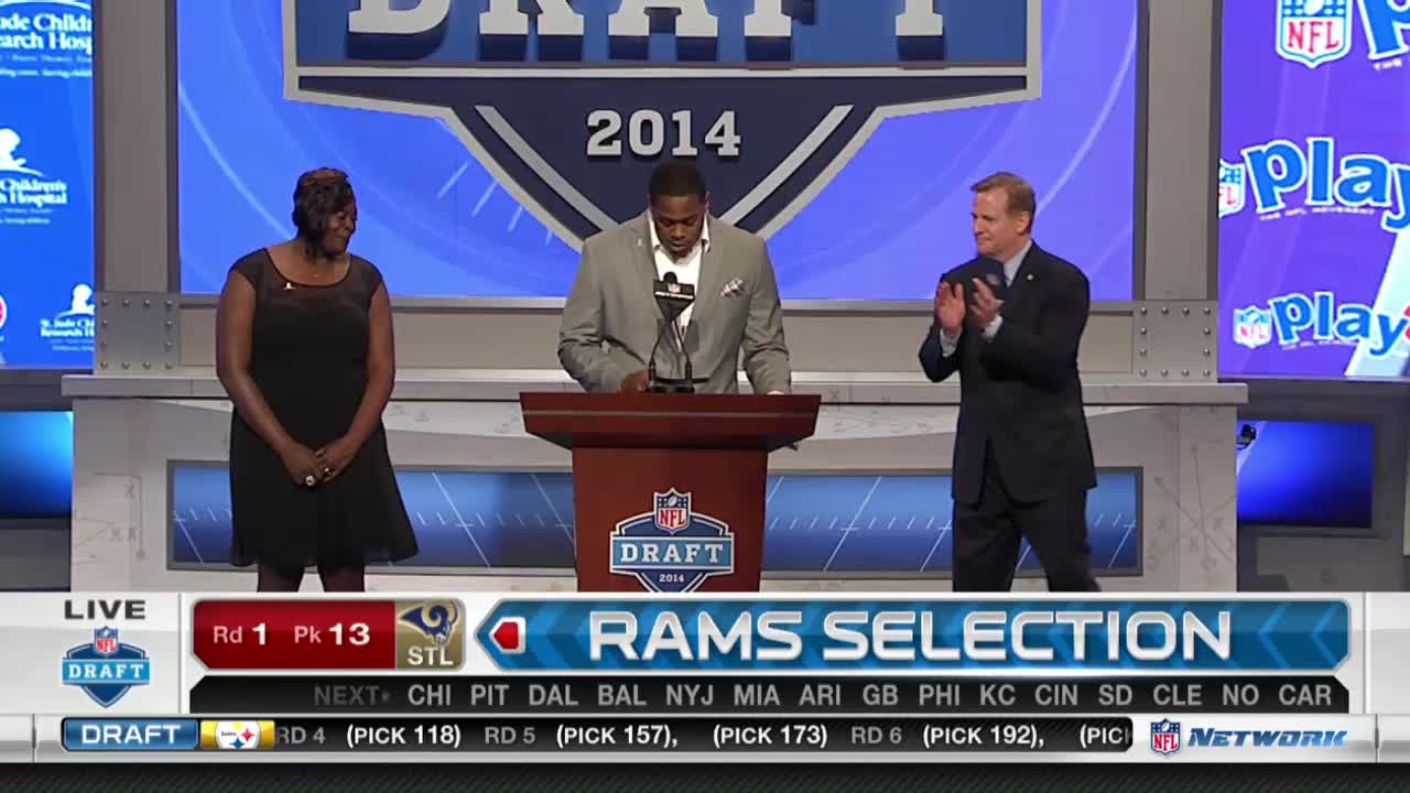 NFL on X: With pick #13, the @STLouisRams select Aaron Donald! #NFLDraft   / X