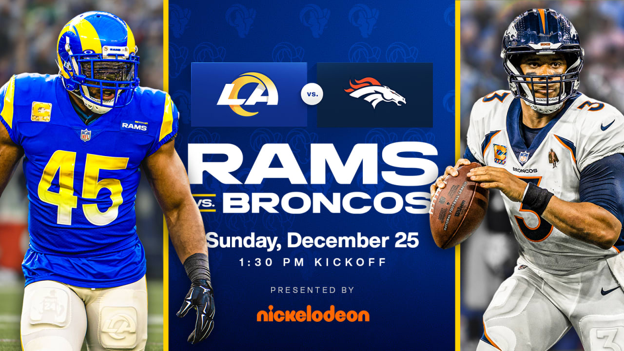 Los Angeles Rams vs. Denver Broncos Dec. 25, 2022: CBS Sports and  Nickelodeon to deliver Nickelodeon NFL Nickmas Game to fans of all ages on Christmas  Day