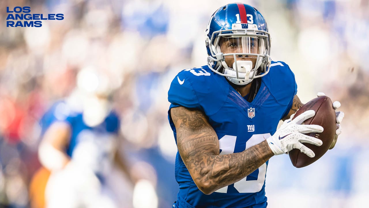 October 2, 2018 - East Rutherford, New Jersey, U.S. - New York Giants wide  receiver Odell Beckham (13) on a catch and run during a NFL game between  the New Orlean Saints