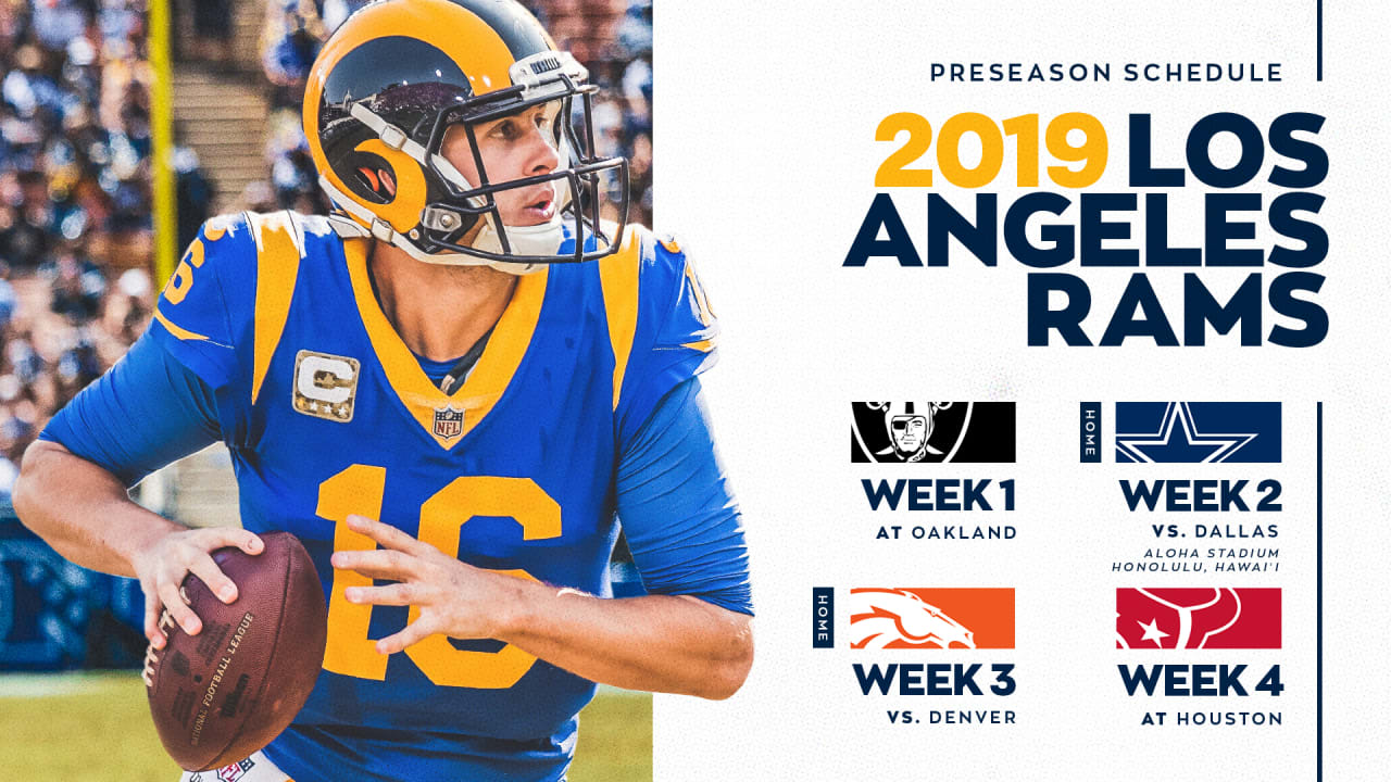 Los Angeles Rams 2019 uniform schedule