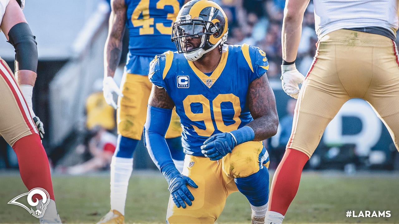 August 25, 2018 Los Angeles, CA.Los Angeles Rams defensive tackle Ethan  Westbrooks (95) during the NFL Houston Texans vs Los Angeles Rams at the  Los Angeles Memorial Coliseum in Los Angeles, Ca