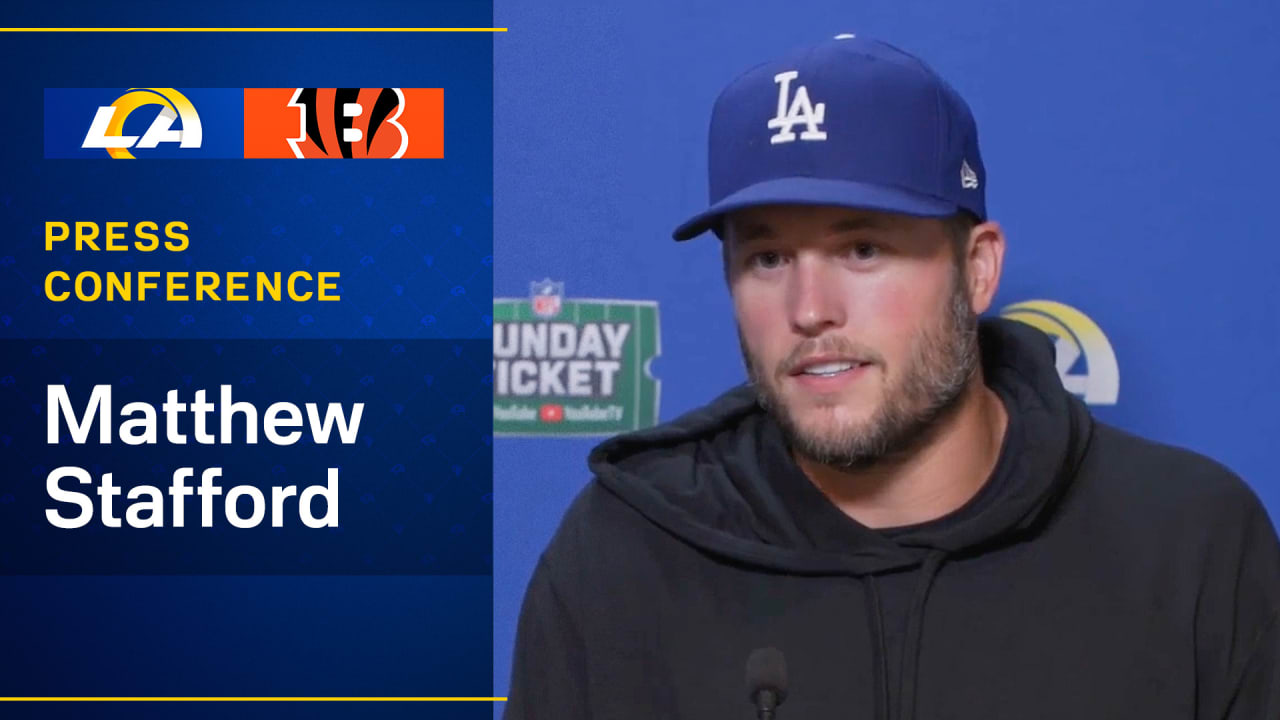 Matthew Stafford Addresses The Media As The Team Prepares To Take On The  Cincinnati Bengals 