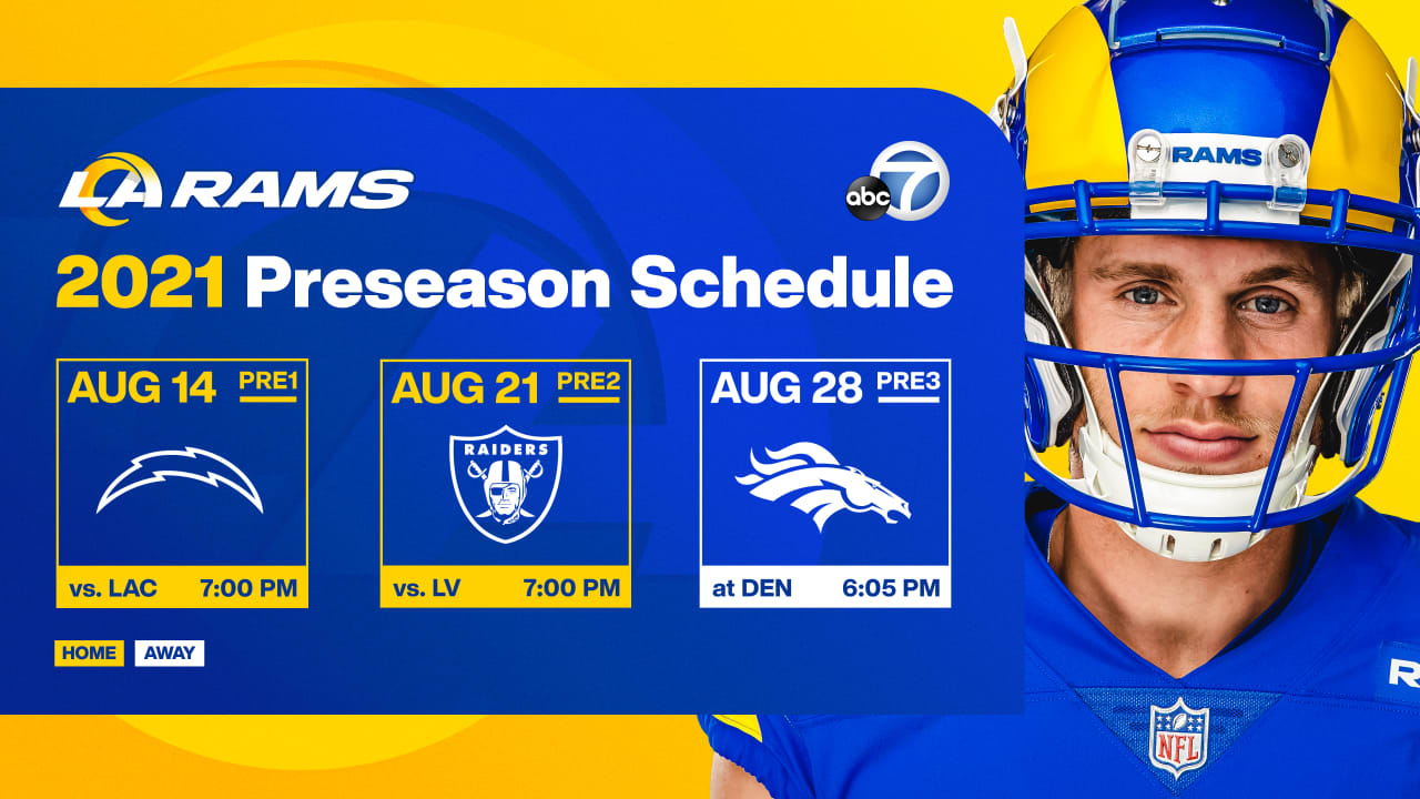 Rams' 2021 preseason schedule finalized