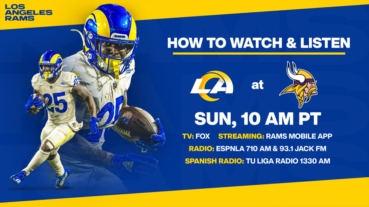 How to watch Rams at Vikings: Time, TV channel and streaming