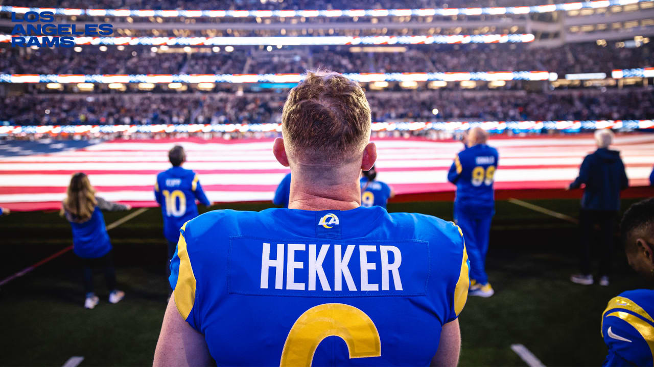 Indianapolis, Indiana, USA. 19th Sep, 2021. Los Angeles Rams kicker Matt Gay  (8) kicks game winning field goal out of the hold by Los Angeles Rams  punter Johnny Hekker (6) during NFL