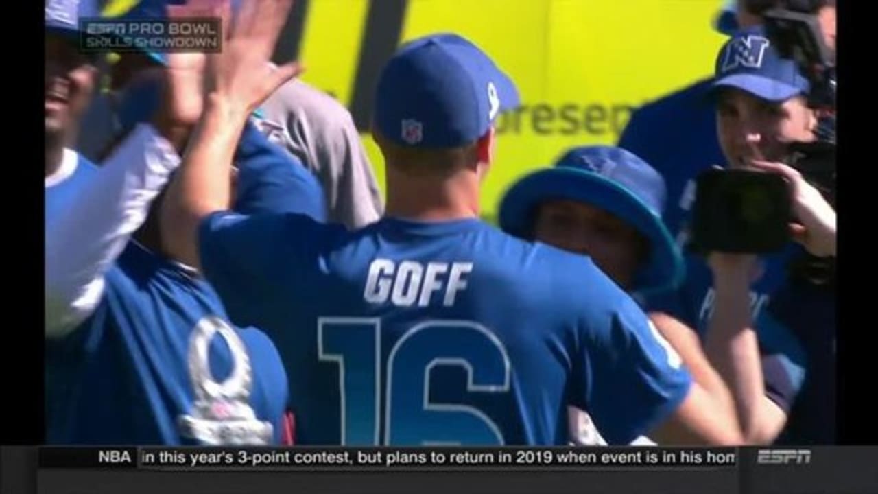 Jared Goff Competes in Pro Bowl Skills Passing Competition