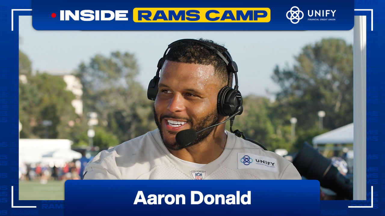 Inglewood, United States Of America. 12th Aug, 2023. August 12, 2023  Inglewood, CA.Los Angeles Rams fan displays a banner of Los Angeles Rams  defensive tackle Aaron Donald (99) during the first quarter