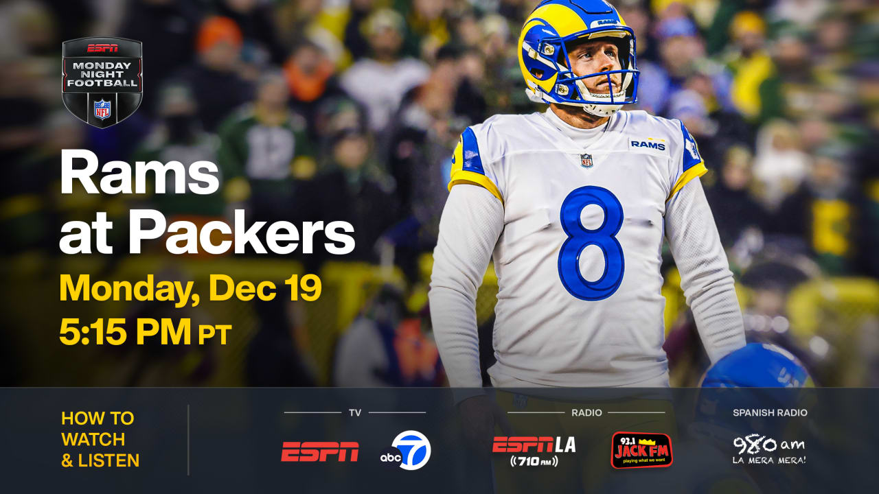 How to watch Rams at Packers Monday Night Football Week 15