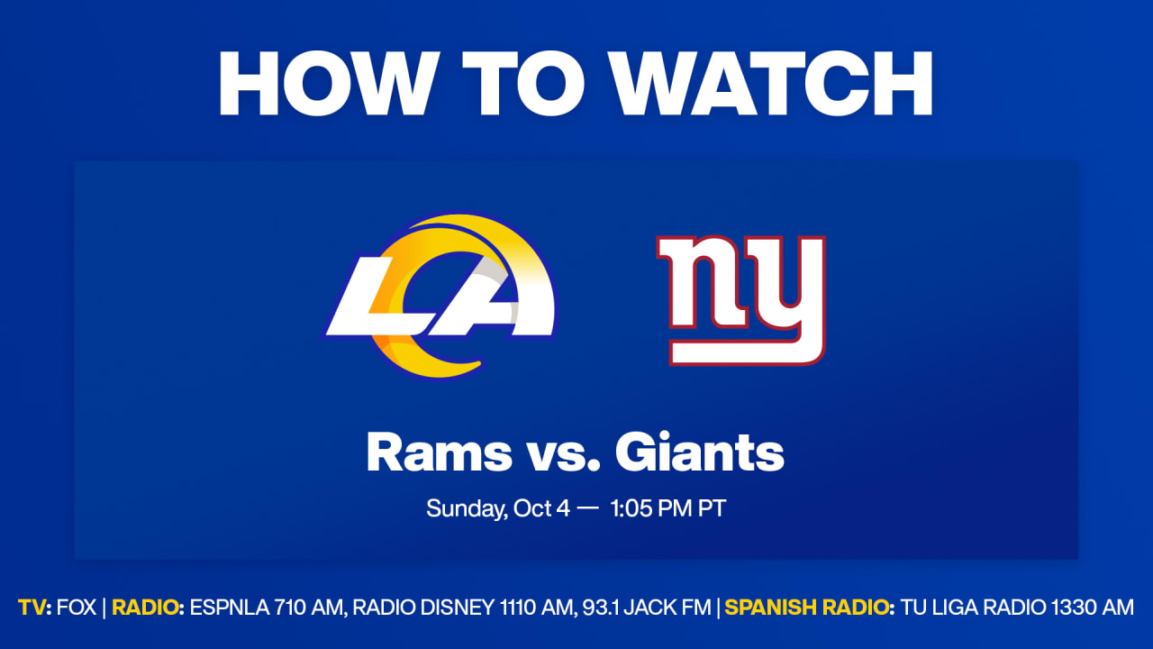 New York Giants vs. Los Angeles Rams: How to Watch, Listen & Live