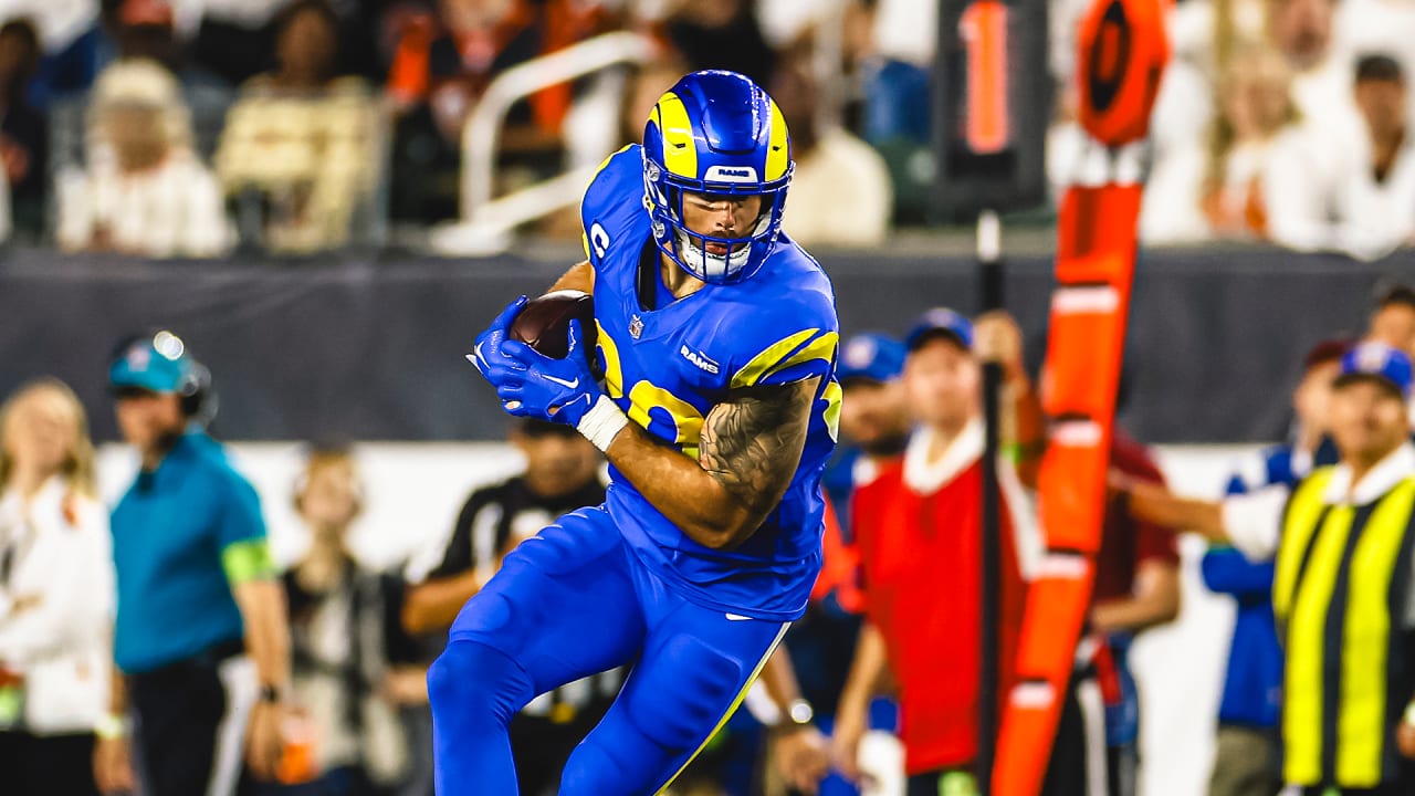 Los Angeles Rams defensive back Jordan Fuller forces a turnover by ripping  the ball away from Colts quarterback Anthony Richardson