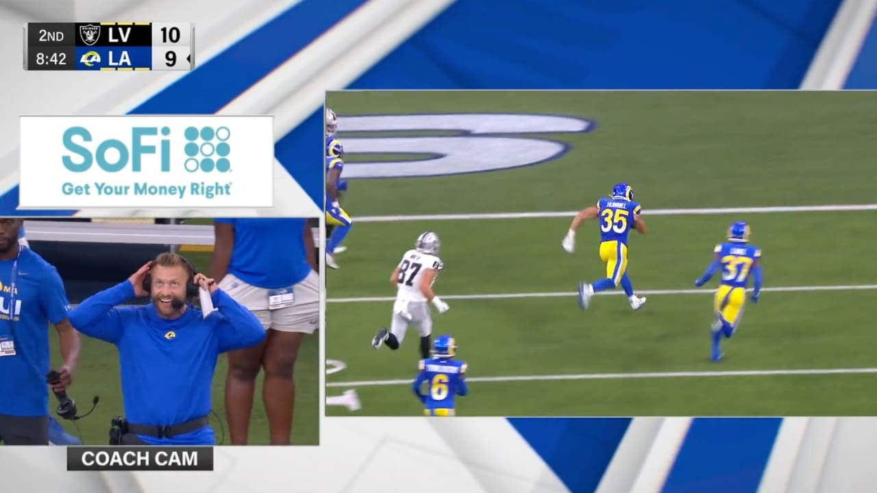 Coach Cam presented by SoFi | Los Angeles Rams head coach Sean McVay real-time reaction to Jake 