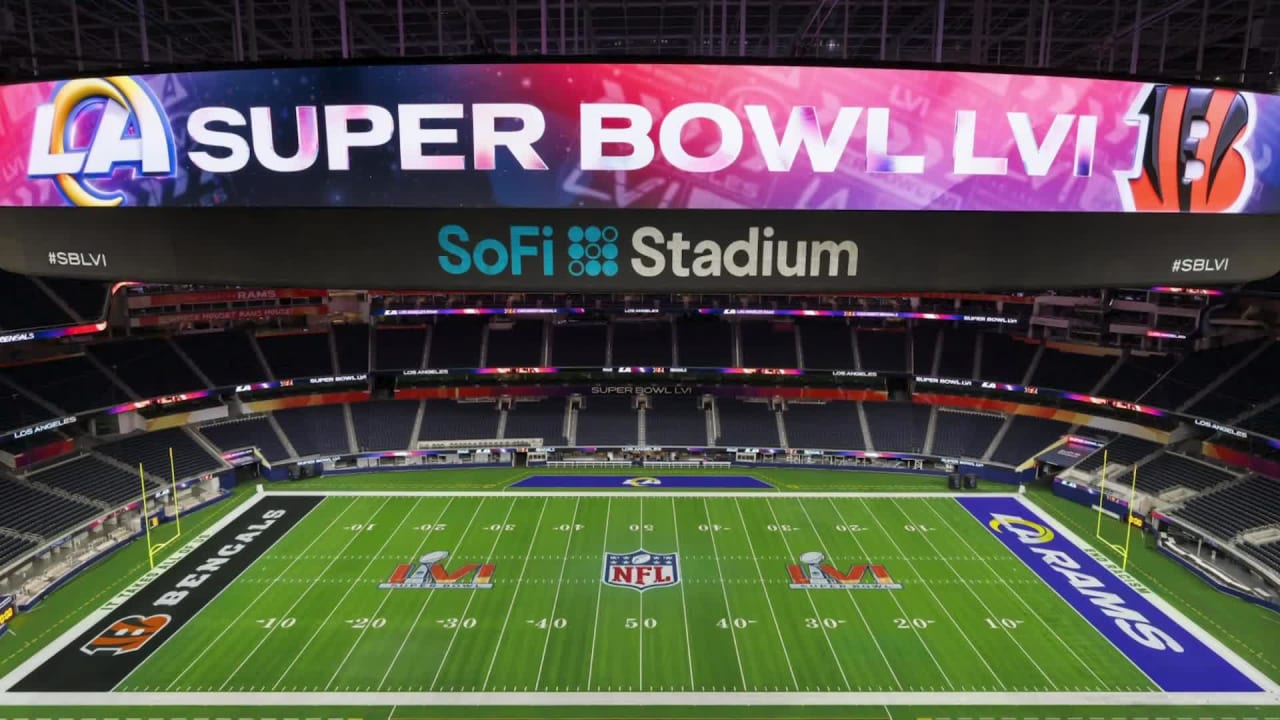 First look at SoFi Stadium field & end zone designs for Rams vs. Bengals Super  Bowl LVI