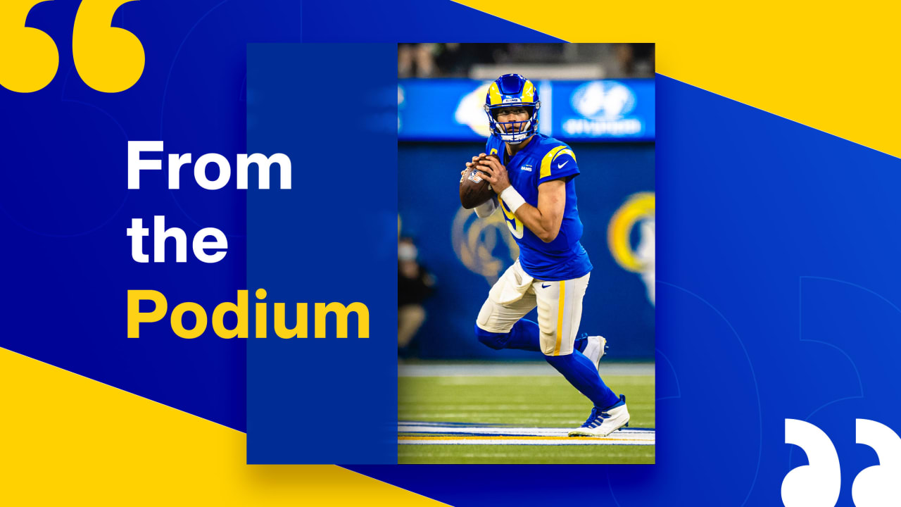 From the Podium: Rams' Sean McVay, Matt Gay, Matthew Stafford and Von ...