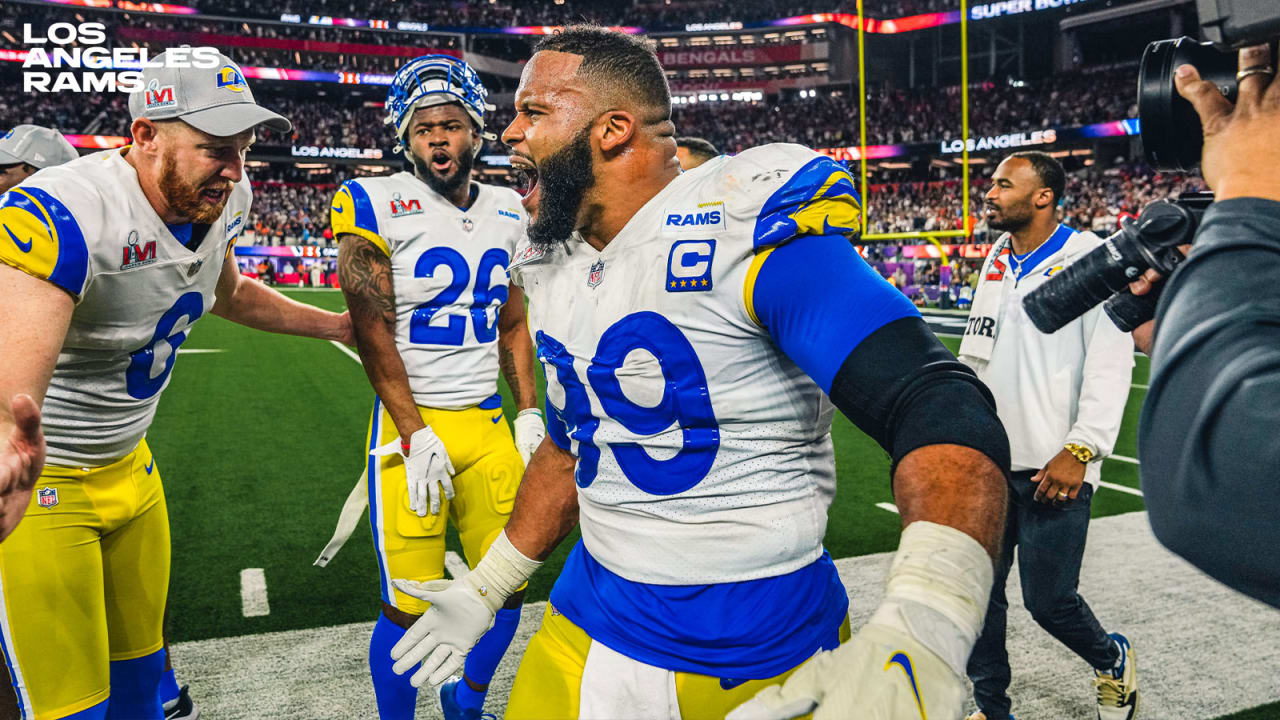 Los Angeles Rams linebacker Von Miller, defensive tackle Aaron Donald go  WILD in on-field interview after NFC title win over San Francisco 49ers