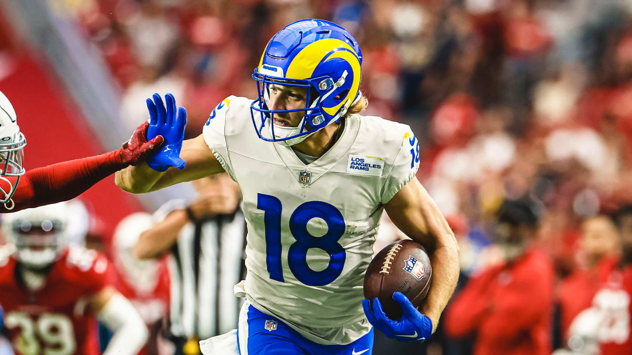 Los Angeles Rams wide receiver Ben Skowronek (18) is introduced before the  start of an NFL football game between the Seattle Seahawks and Los Angeles  Rams Sunday, Dec. 4, 2022, in Inglewood