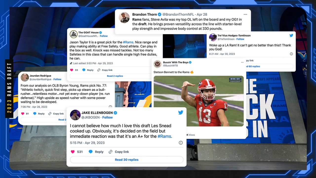 Los Angeles Rams 2023 NFL Draft  Social Media Roundup: Twitter reacts to  an exciting 2023 NFL Draft for the Rams