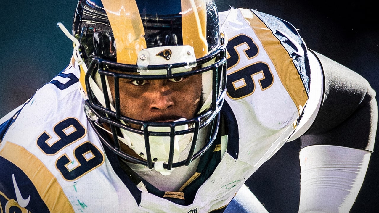 Los Angeles Rams defensive tackle Aaron Donald admires J.J. Watt