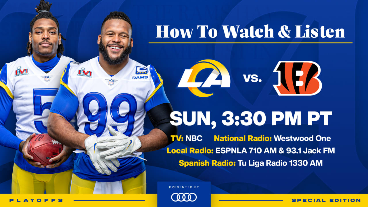 Sunday, Feb. 13: Bengals vs. Rams in Super Bowl LVI on NBC