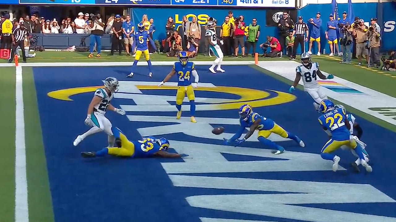 Los Angeles Rams defensive back Nick Scott's interception in the end