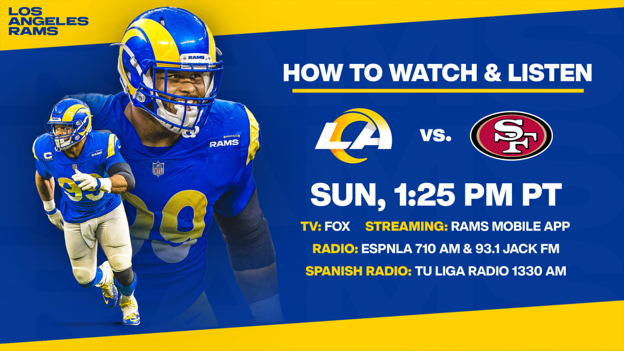 rams vs 49ers 2022 where to watch