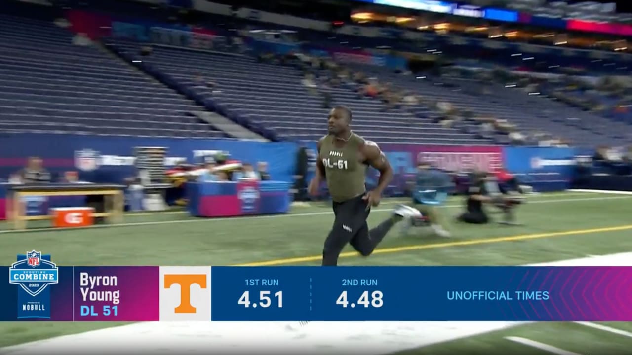 Tennessee edge Byron Young puts up big numbers at NFL Combine