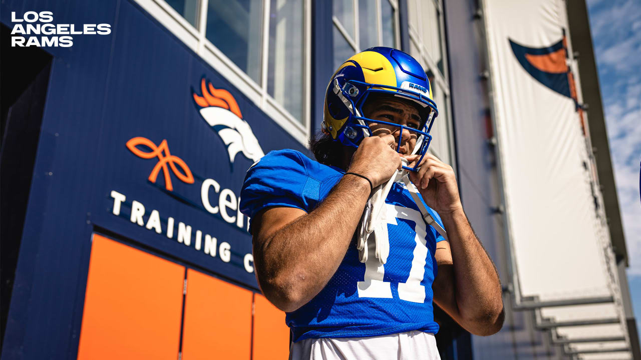 Los Angeles Rams running back Kyren Williams (23) runs with the ball during  a joint practice with the Cincinnati Bengals at the team's NFL football  training facility, Wednesday, Aug. 24, 2022, in