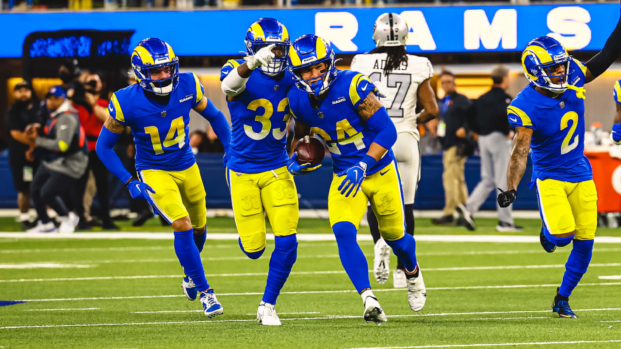 Los Angeles Rams defensive back Taylor Rapp secures the win with a game