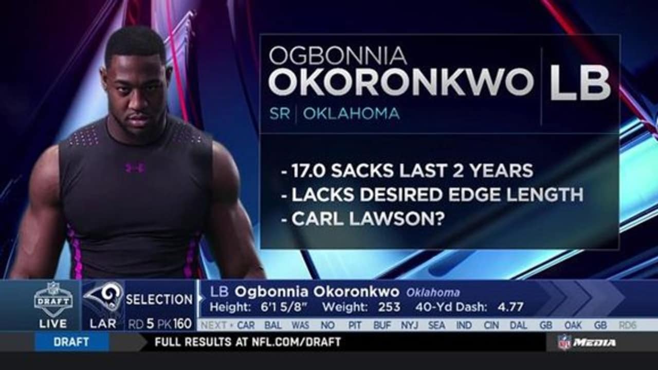 Rams select Oklahoma LB Ogbonnia Okoronkwo No. 160 in the 2018 NFL Draft