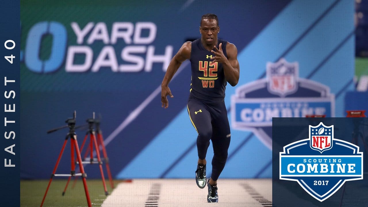 The fastest 40 yard dash time at the NFL Combine (John Ross - 4.22