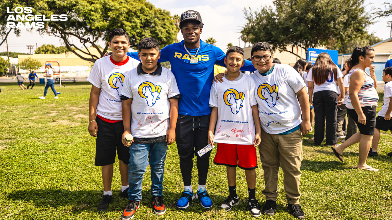 Los Angeles Rams Community  Rams rookies join PLAY 60 Field Day in  celebration of Latino Heritage Month