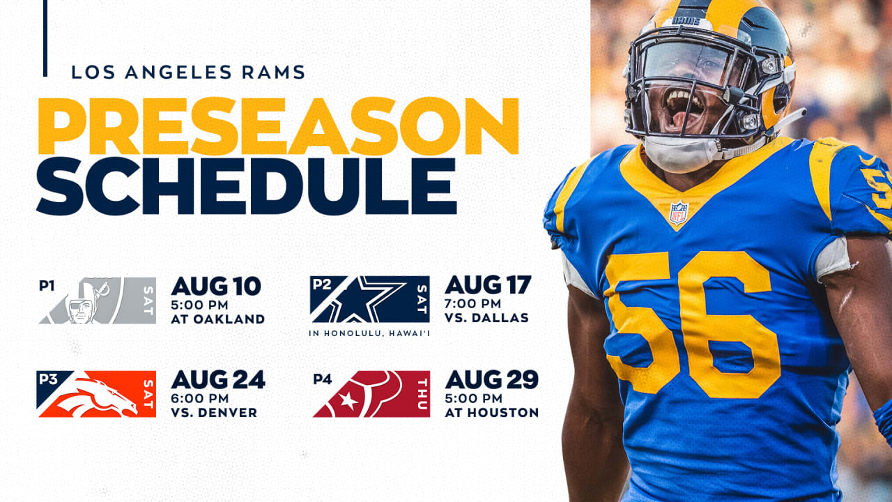 Rams 2019 preseason dates and times announced