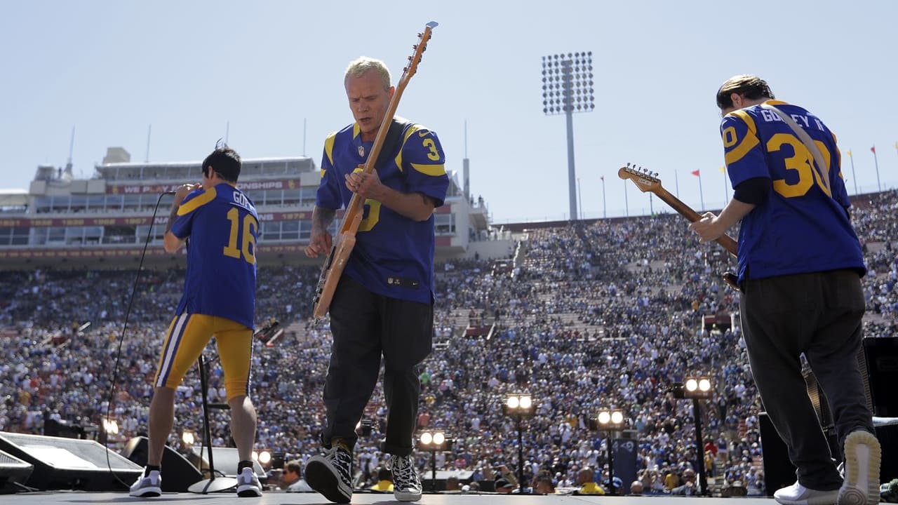 Red Hot Chili Peppers Suit Up for L.A. Rams Pre-Game Concert