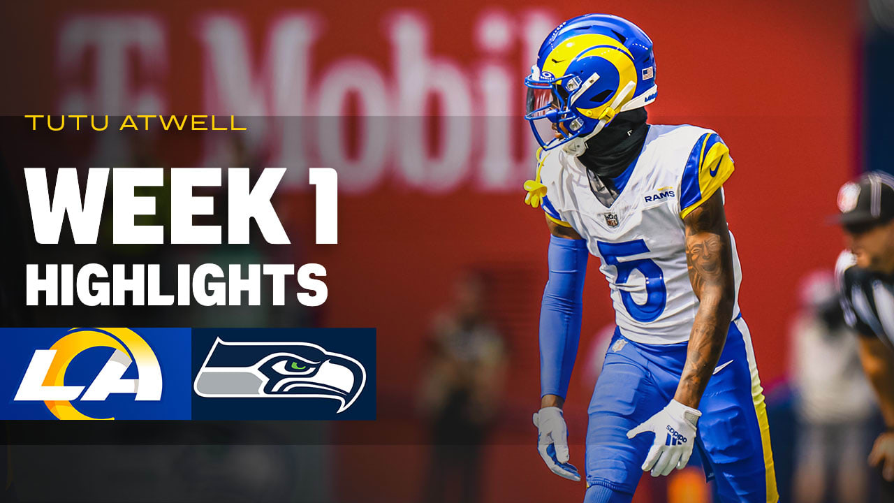 HIGHLIGHTS: Every catch from Los Angeles Rams wide receiver Tutu Atwell's  119-yard game vs. Seattle Seahawks in Week 1