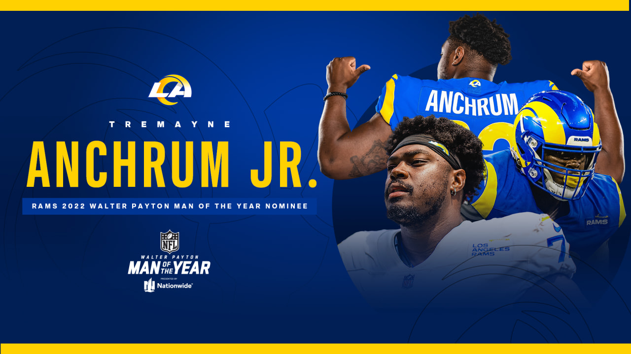 Offensive tackle Tremayne Anchrum Jr. named Los Angeles Rams' nominee for  Walter Payton NFL Man of the Year Award presented by Nationwide