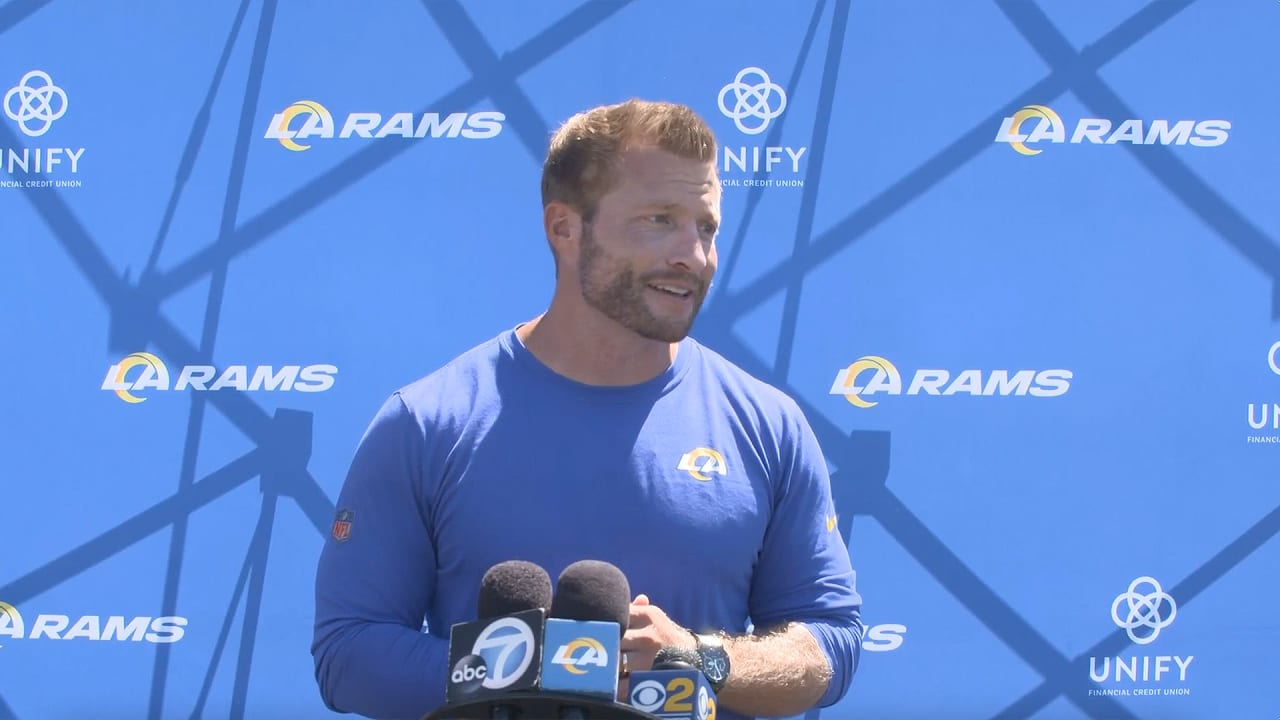 Sean McVay & Matthew Stafford At The Podium After First Training