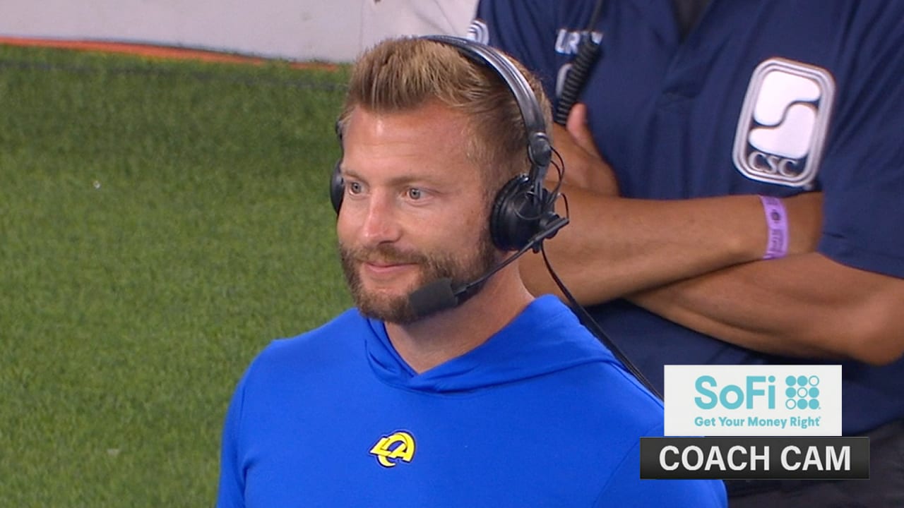 Los Angeles Rams Coach Cam Head Coach Sean McVay ingame interview