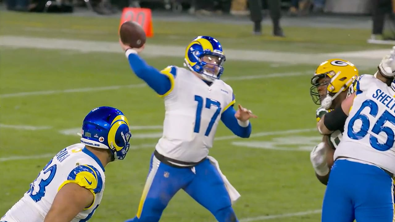 Los Angeles Rams quarterback Baker Mayfield's sack-avoiding strike