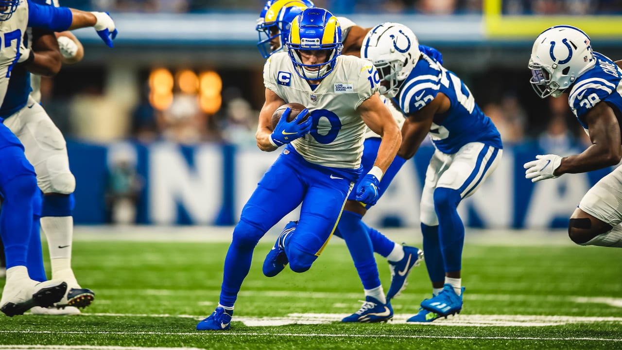 September 19, 2021: Los Angeles Rams wide receiver Cooper Kupp (10) during  NFL football game action between the Los Angeles Rams and the Indianapolis  Colts at Lucas Oil Stadium in Indianapolis, Indiana.